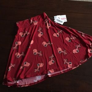 BNWT Lularoe Kids Red Dino Azure skirt size 6